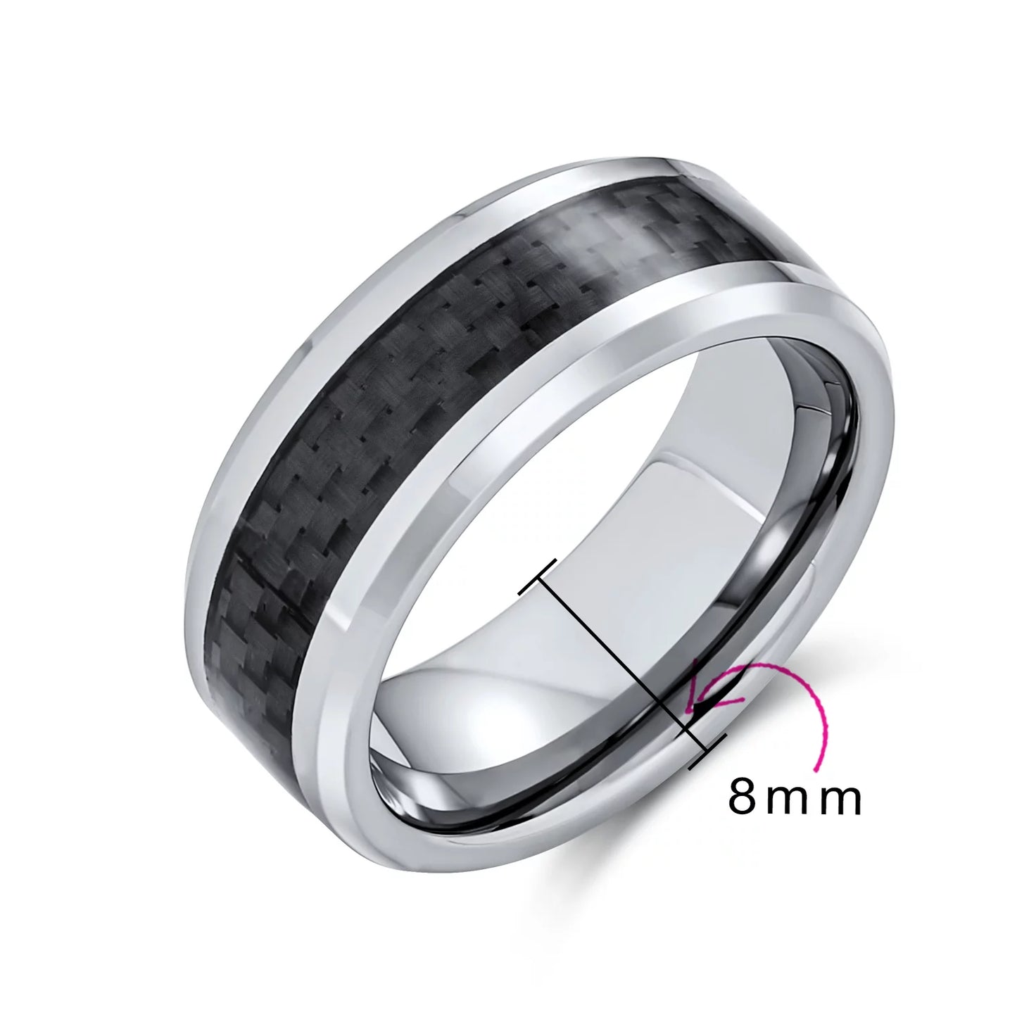 Men's and Women's Tungsten Wedding Band with Simulated Blue Opal Inlay for Couples