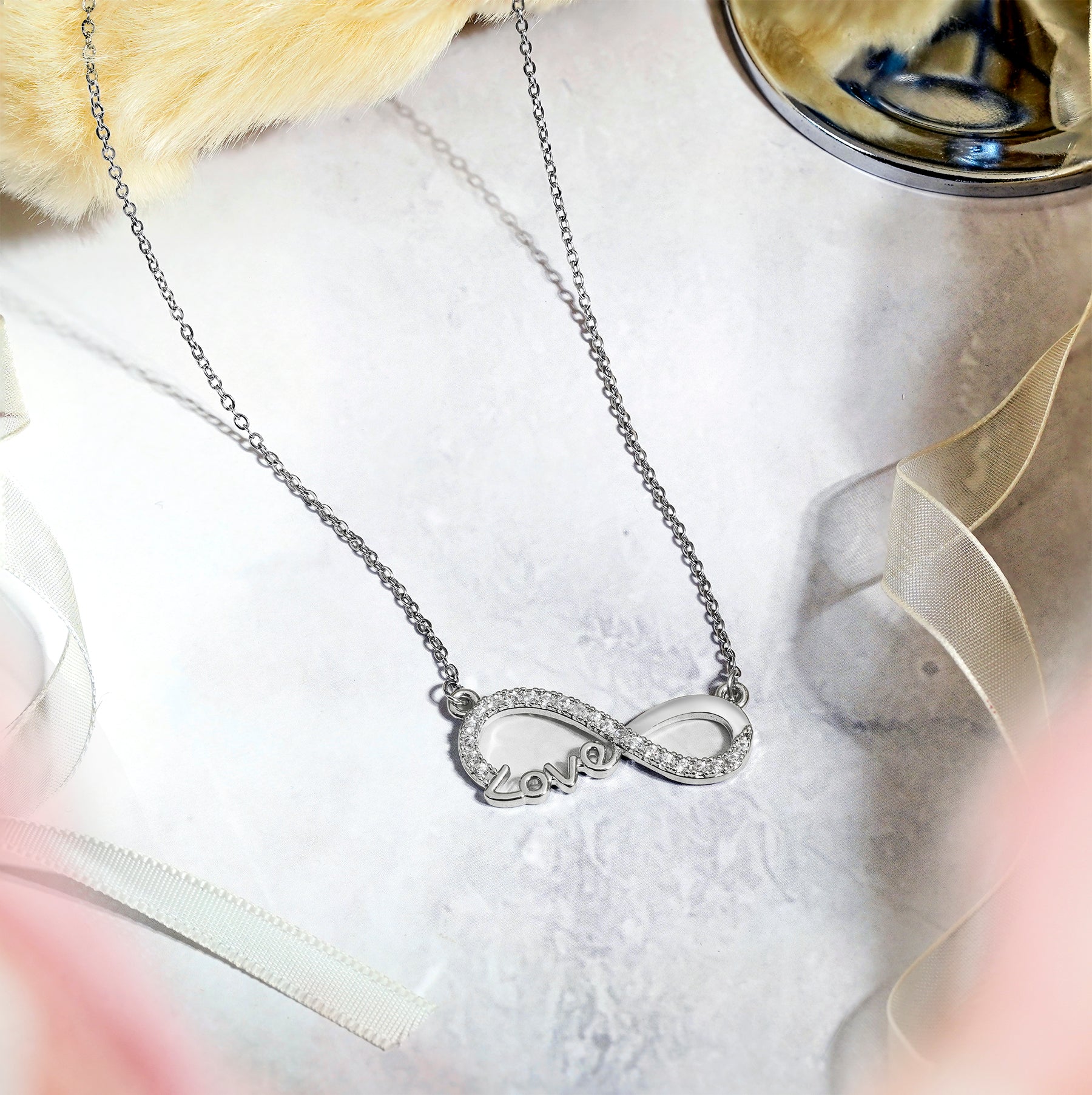 Infinity Love Pendant Necklace - Jewelry for Her - Perfect Anniversary Gift